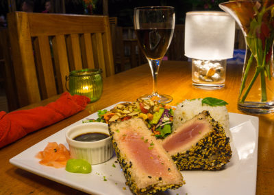Seared tuna at the Hummingbird Restaurant